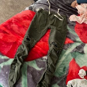 Green jeans super cute